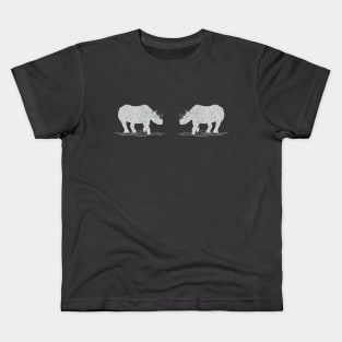 Rhinos in Love - cute and cool animal design - on dark grey Kids T-Shirt